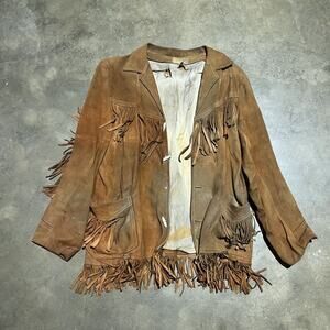 Vintage 40s 50s Mexican Brown Western Tasselated Leather